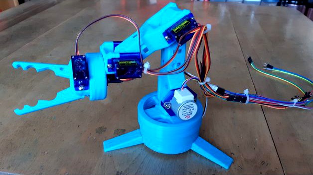 Easy Robot Arm (SG90 servos & now steppers too) UPDATED 03/21 by mobiobi