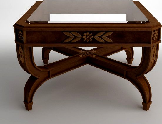 Antique Glass Coffee Table3d model