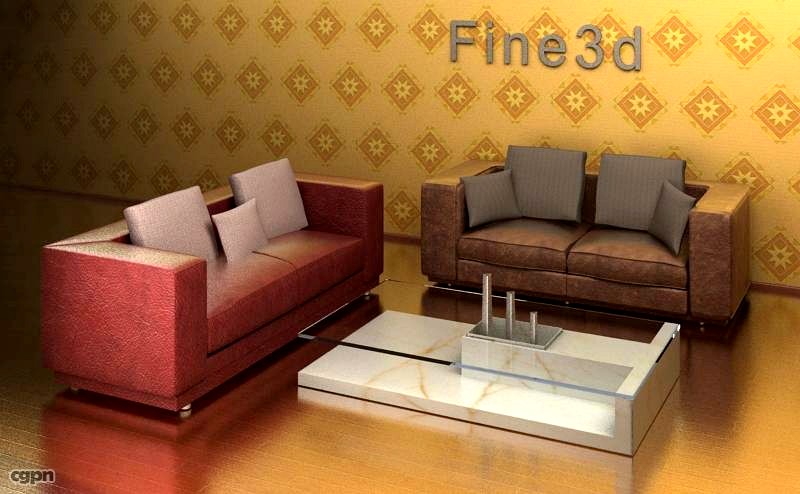 antique-09-058-Sofa combination3d model