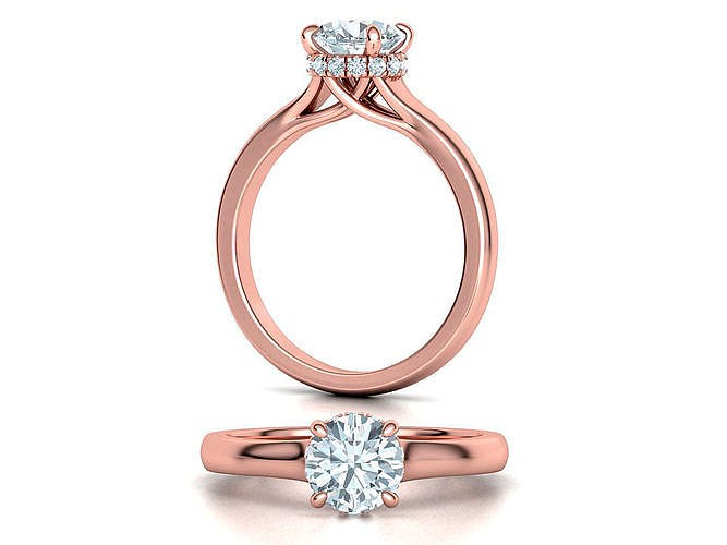 Trellis Engagement ring 1ct Stone design 3dmodel | 3D