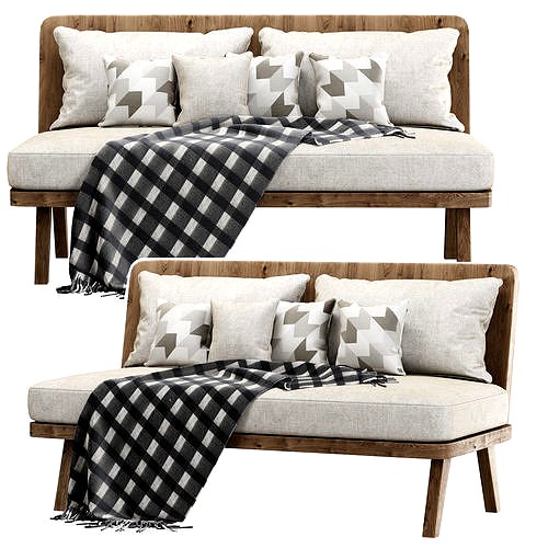 Alexa wooden loveseat