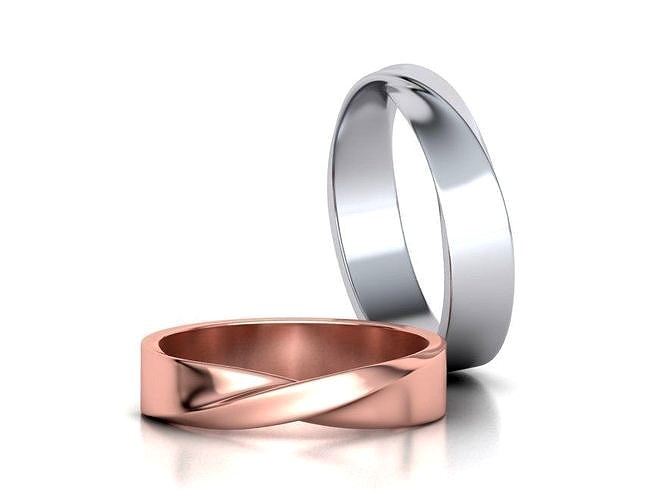 Mobius Wedding Ring 5mm wide band 3dmodel | 3D