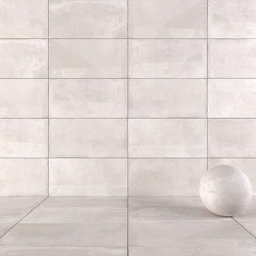 Concrete wall tiles Concrea White 60x12