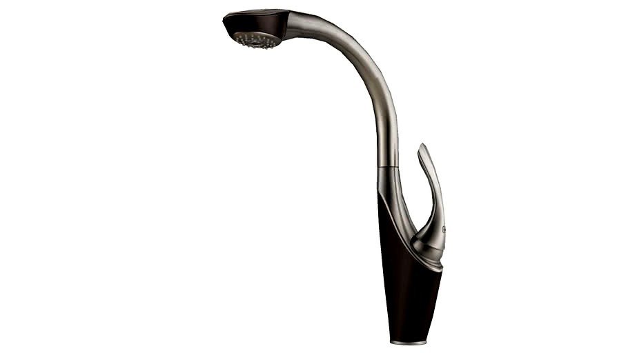 Vuelo Cocoa Bronze-Stainless Single Handle Hi-Arch Pull Out Kitchen Faucet 63255LF-SSCO