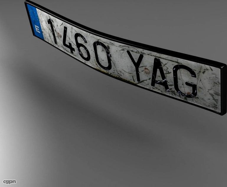 License plate3d model