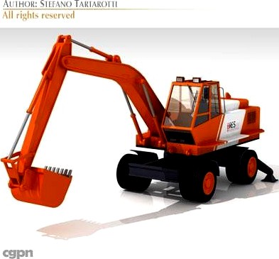 Excavator Bres500 with wheels3d model