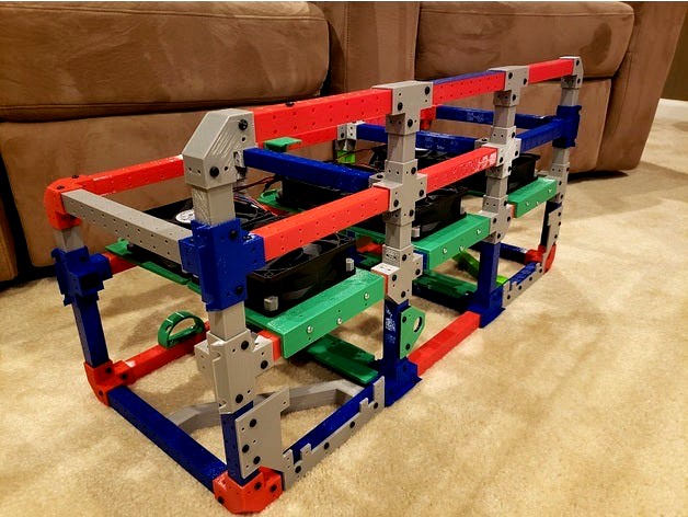 Fully Modular N# GPU Mining Rig Railing System by novakin