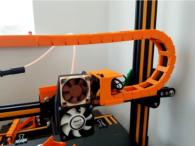 Creality CR-10 X axis cable drag chain by stevenfayers