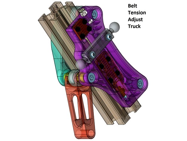 Belt Tension Adjust Truck for SeeMeCNC Ball Joint System and 1"x1" Extrusion by slonold