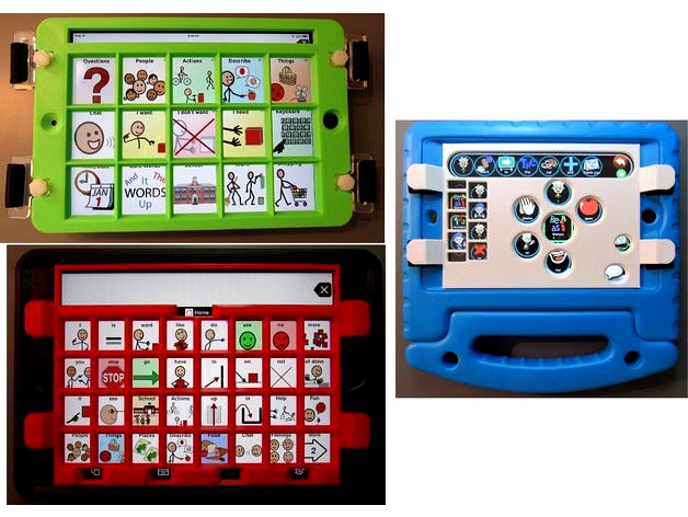 Customizable, 3D-Printable Keyguard for Grid-based, Free-form, and Hybrid AAC Apps on Tablets by Volksswitch