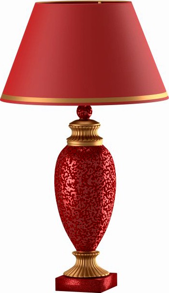 Old-style lamp with red dome 3D Model