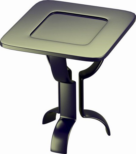 Modern table with metallic look 3D Model