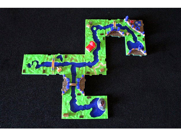 RifRaf 3D Carcassonne The River 2 II Game Tiles by Srifraf