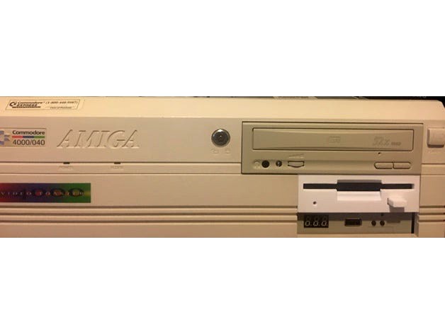 Amiga 4000 High Density Floppy Drive Face Plate and Button by delsydsoftware