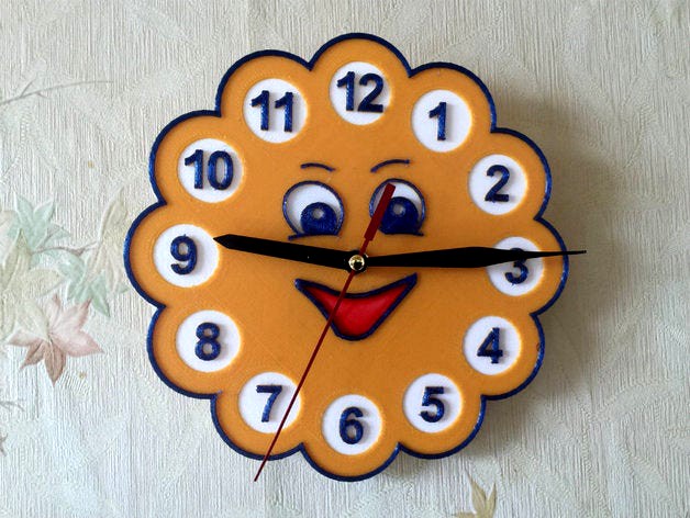 Wall clock in the children's room "Sun" by TanyaAkinora