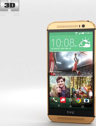 HTC One M8 Amber Gold 3D Model