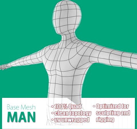 Man Base Mesh 3D Model