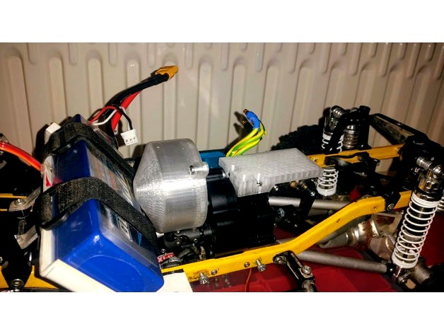 AX2 2 speed gearbox cover + servo mount by Woyta