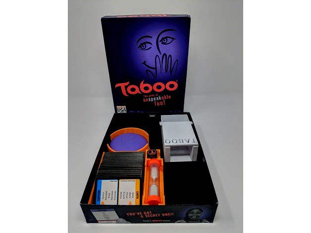 Taboo Board Game Insert with Deck Holder by brettmcgin