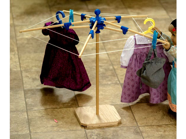 Folding Clothesline for 18" Dolls by thadwald
