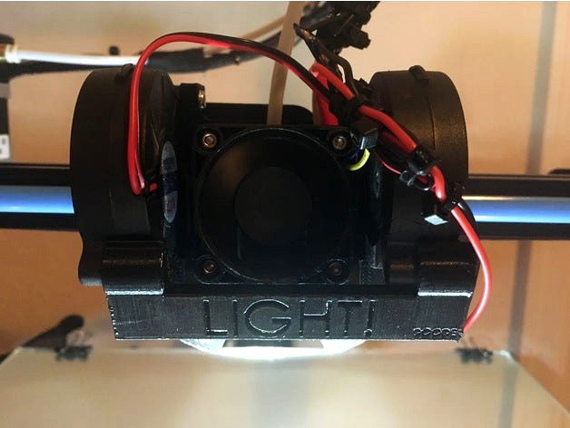 LED Light CR-10/CR-10s Fan Blower Mount (No Screws Needed) by Dooder_Snickel