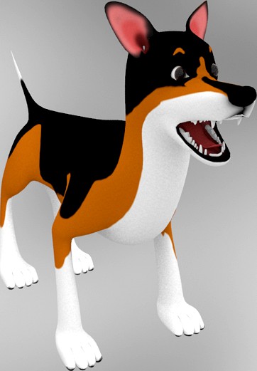 Semi-realistic cute dog model