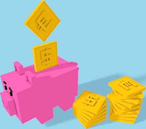 Square Pig Money-box