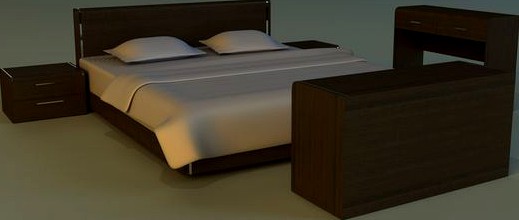 Bed dark wood