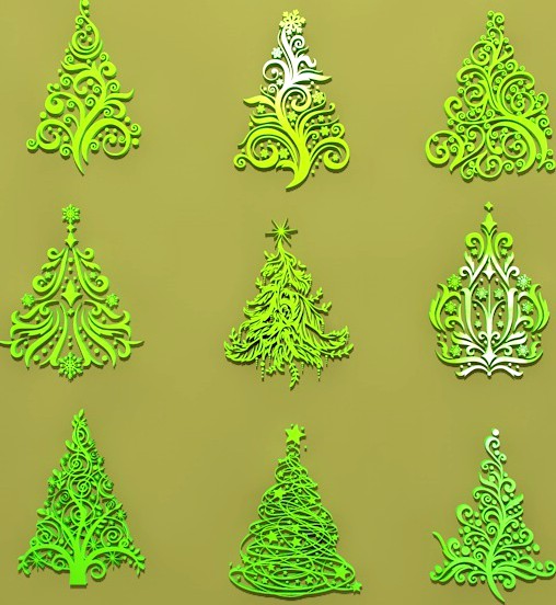 9 Christmas Trees Ornament