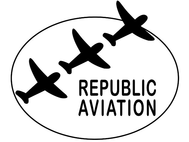 Vintage Republic Aviation Logo Sign Litho by chryslerjunkandstuff