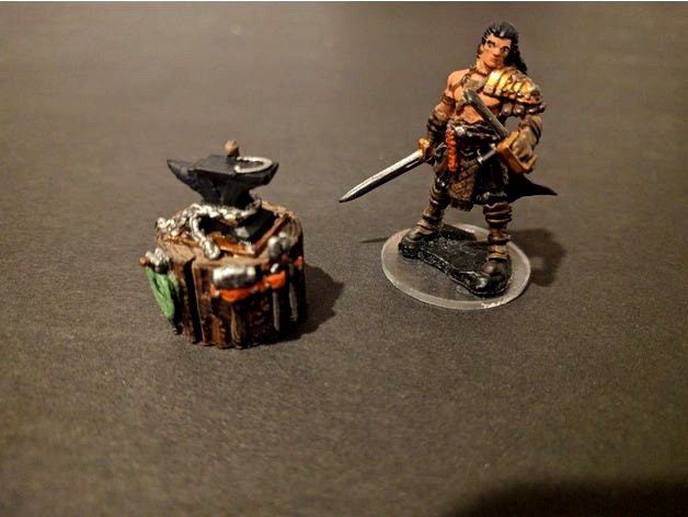 Adventurer's Camp - Portable Anvil and Tools - 28mm gaming by ecaroth