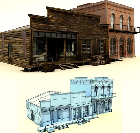 Low Poly Wild West Buildings