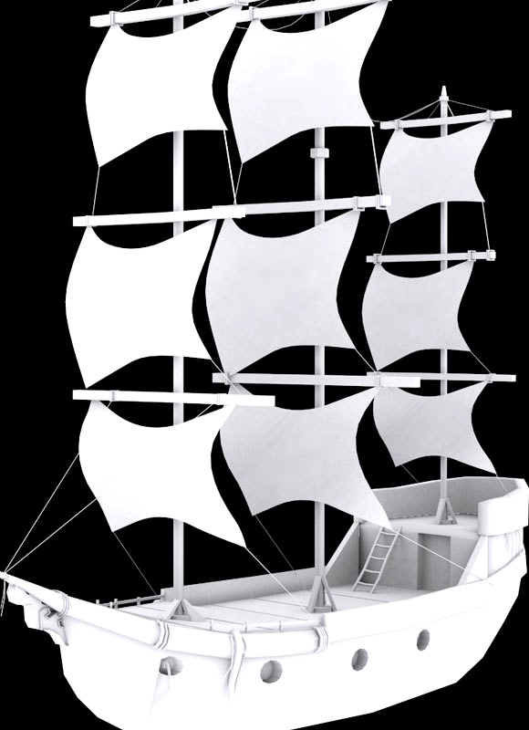 Low Poly Ship 3 Model