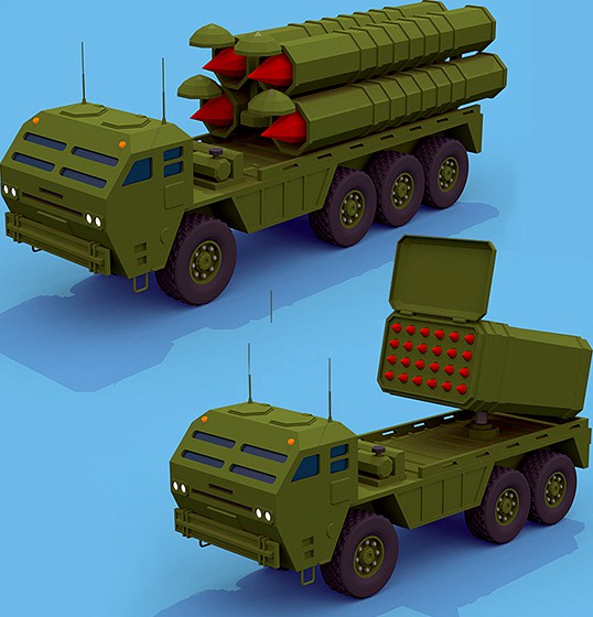 Army rocket trucks
