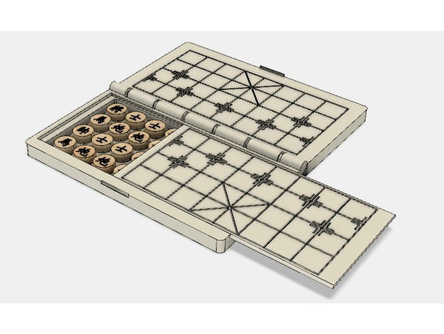 (B) With Drawer ! Small size Chinese Chess : Checkerboard 小型象棋-有抽屜收納式棋盤 (Portable) by 0calsheep