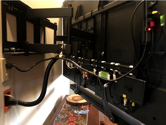 Wall Mounted TV component and cable management by 1-prop-head