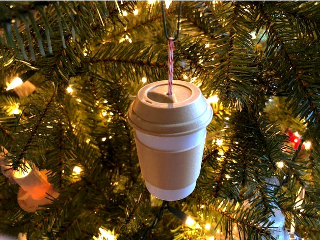Coffee Cup Christmas Ornament by bpmarkowitz