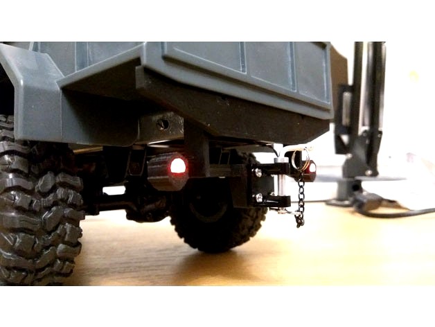 Rear bumper with hook and 5mm LED lights for WPL B-1 by Adrian202
