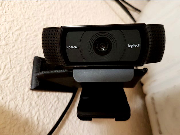 Wall Mount for Logitech C920 Webcam on Corner (support at 45º) by protoidea