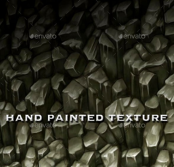 Seamless Hand Painted Rough Rocks Texture