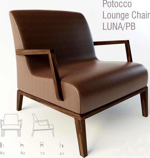 Potocco Lounge Chair Luna 758 PB