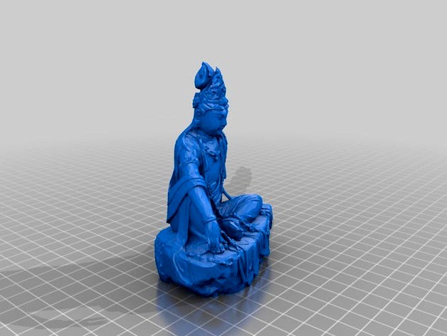 Low-Poly Water-Moon Guanyin by artsmia