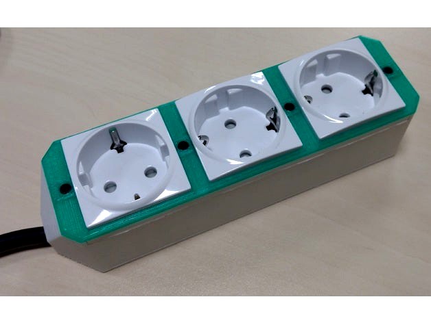 Power strip enclosure for Schneider Electric UNICA schuko outlets by fjaquino