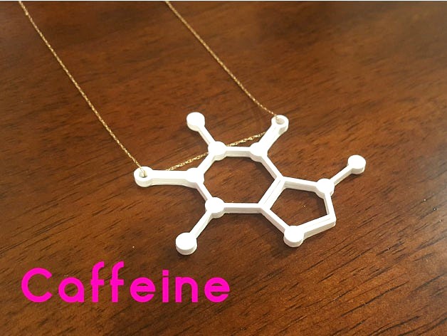Caffeine Molecule Pendant by O3D