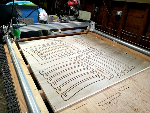 Plastic Monstrosity -- The 3D Printed CNC for 4x8' Plywood by spiffcow