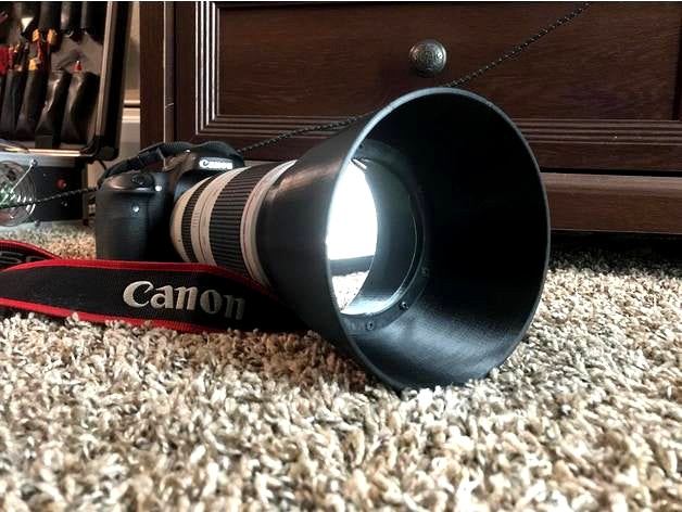 Solar Filter Lens Hood (V2) for Canon 100-400mm (77mm diameter) by Brainanator