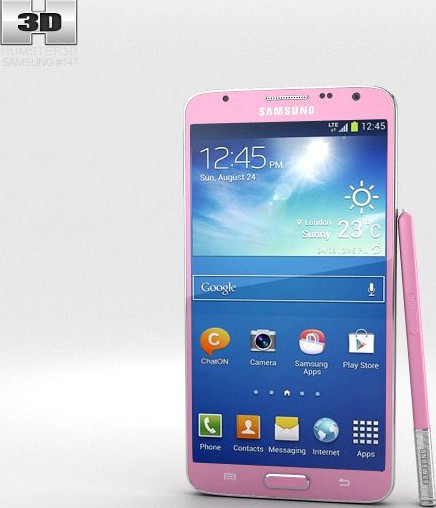 Samsung Galaxy Note 3 Neo Pink3d model