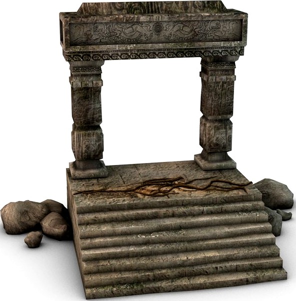 Ancient entrance with stones3d model
