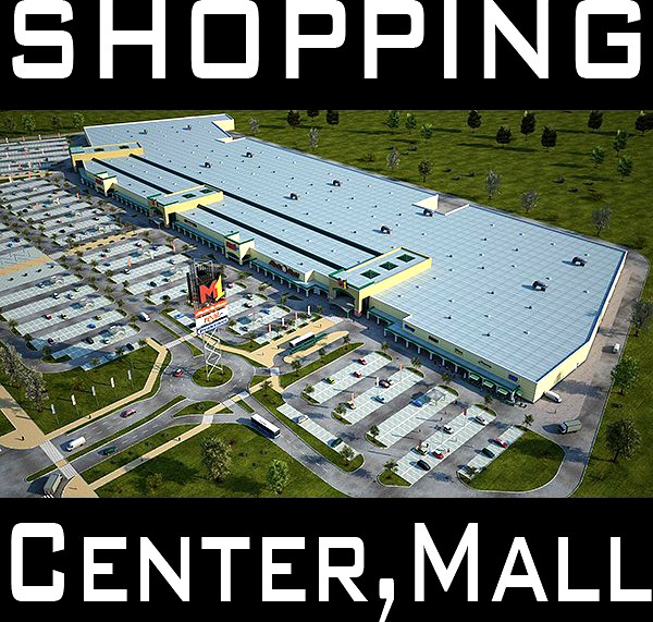 Retail Store Mall Shopping Center M1 Full Textured Scene3d model