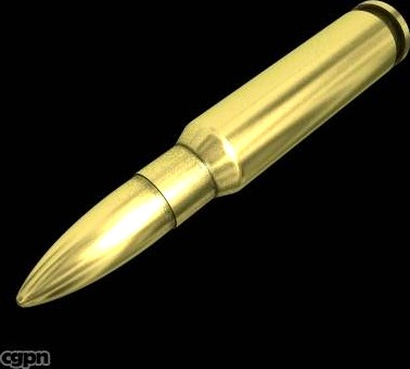 7.62x51mm NATO ammo cartridge3d model